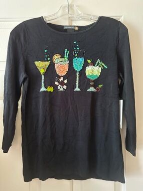 Sweaterworks Black Sweater with Gold Tag Detail